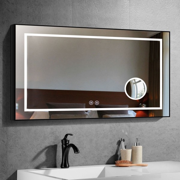 Solara 500 x 700mm Frameless Rectangular Backlit LED Illuminated Bathroom  Mirror - Anti-Fog