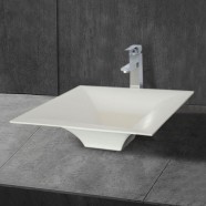 White Artificial Stone Above Counter Bathroom Vessel Sink (DK-HB9036)