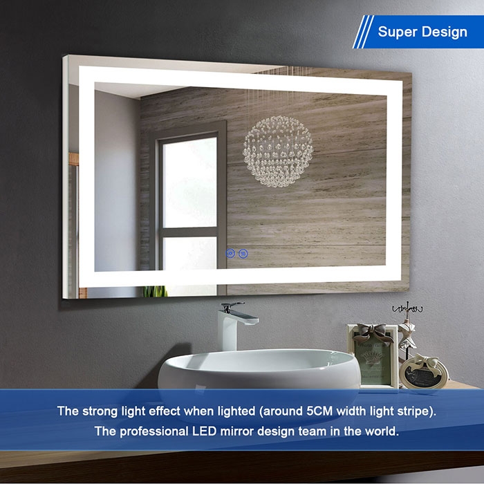 DECORAPORT 40 x 28 Inch LED Bathroom Mirror/Dress Mirror with Touch ...